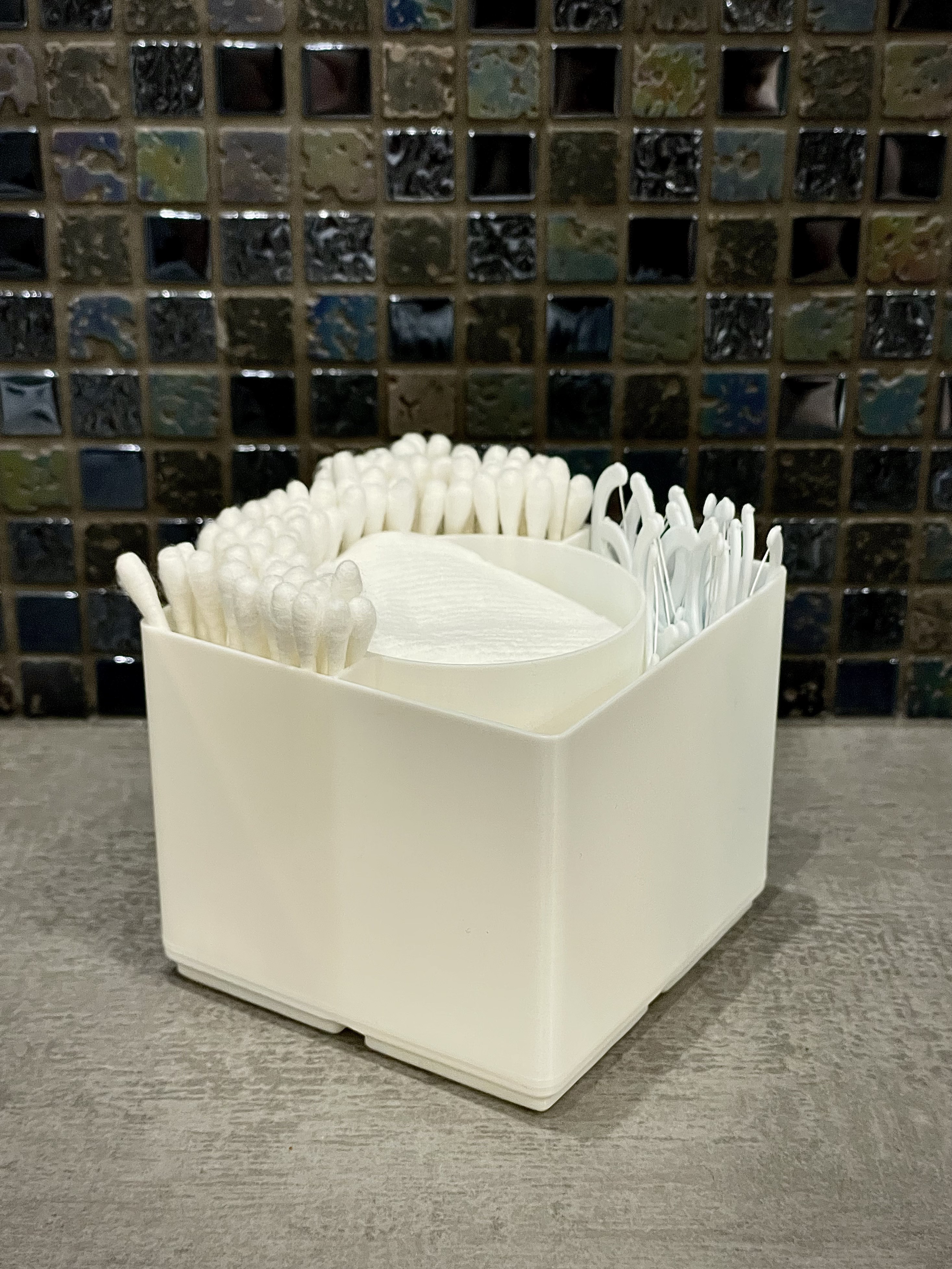 Gridfinity cotton pads & swabs shelf organizer