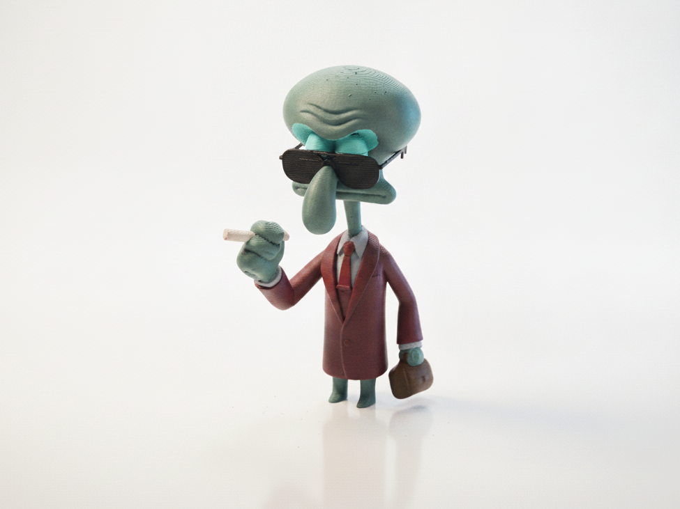 Smoking Squidward Figurine Cartoon 3D Printable