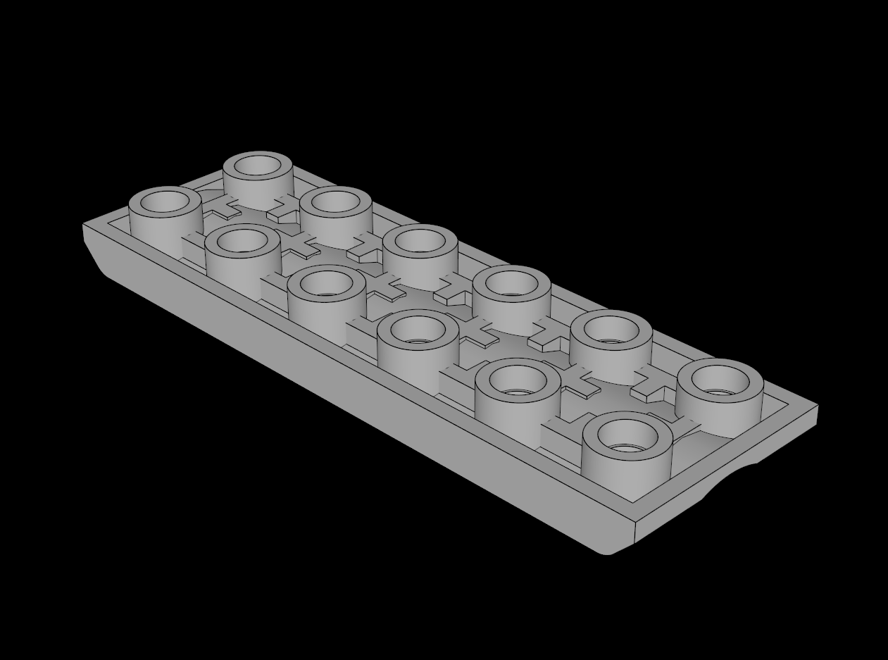 Lego Compatible (3776.dat) Plate  2 x  6 with Underside Worm Gear Rack