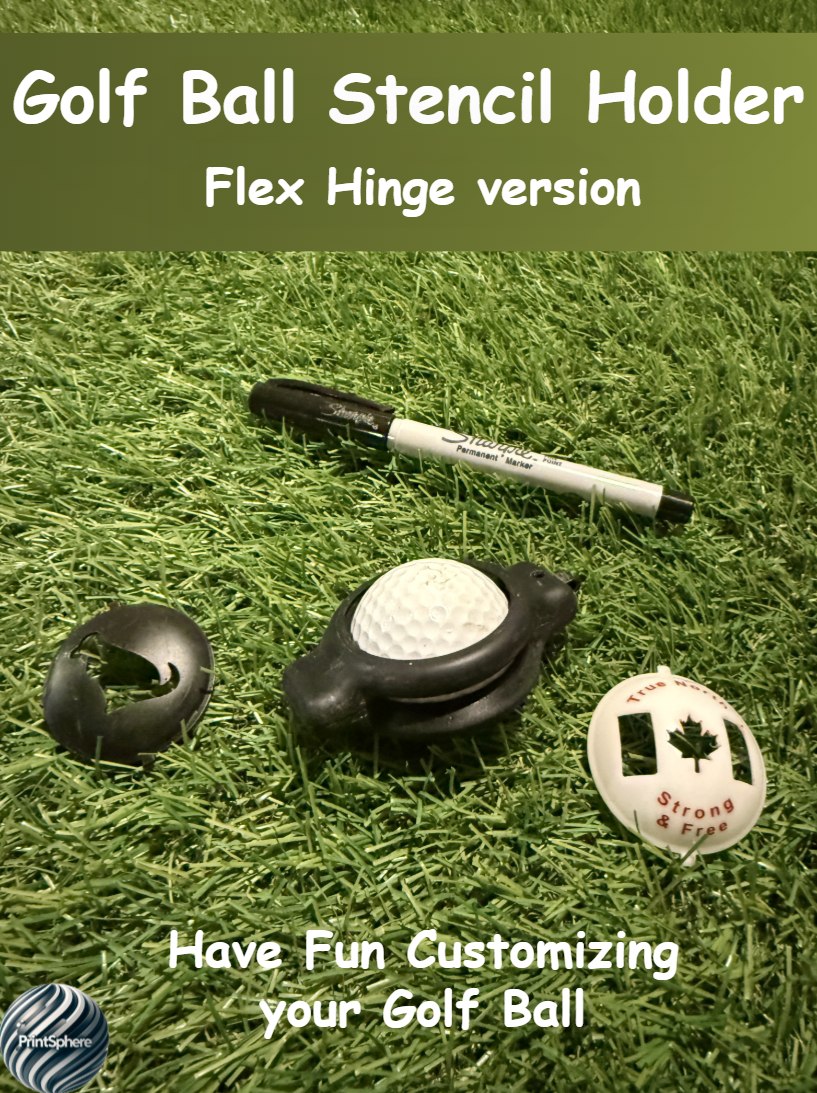 Golf - Golf Ball Stencil - Holder - Ball Buddy Pro - Hinged & embedded/covered magnet slots
