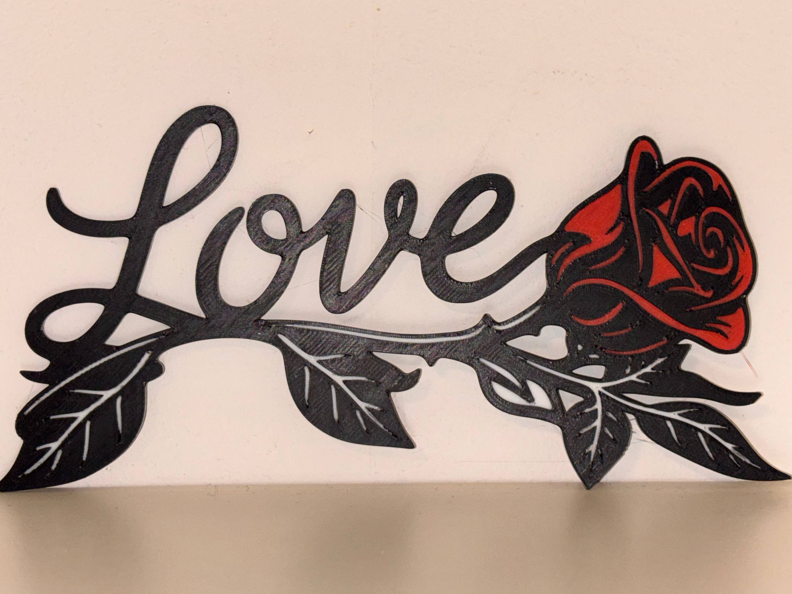 Love Rose Script: Elegant Wall Art / Sign color