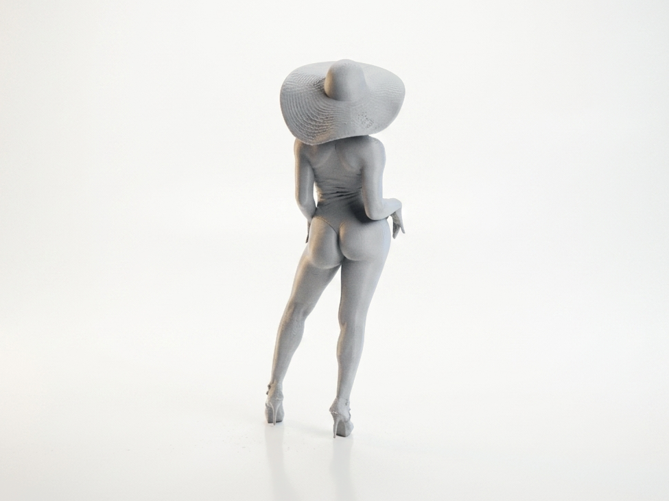 Sunhat Pose Female Figure Statue 3D Printable