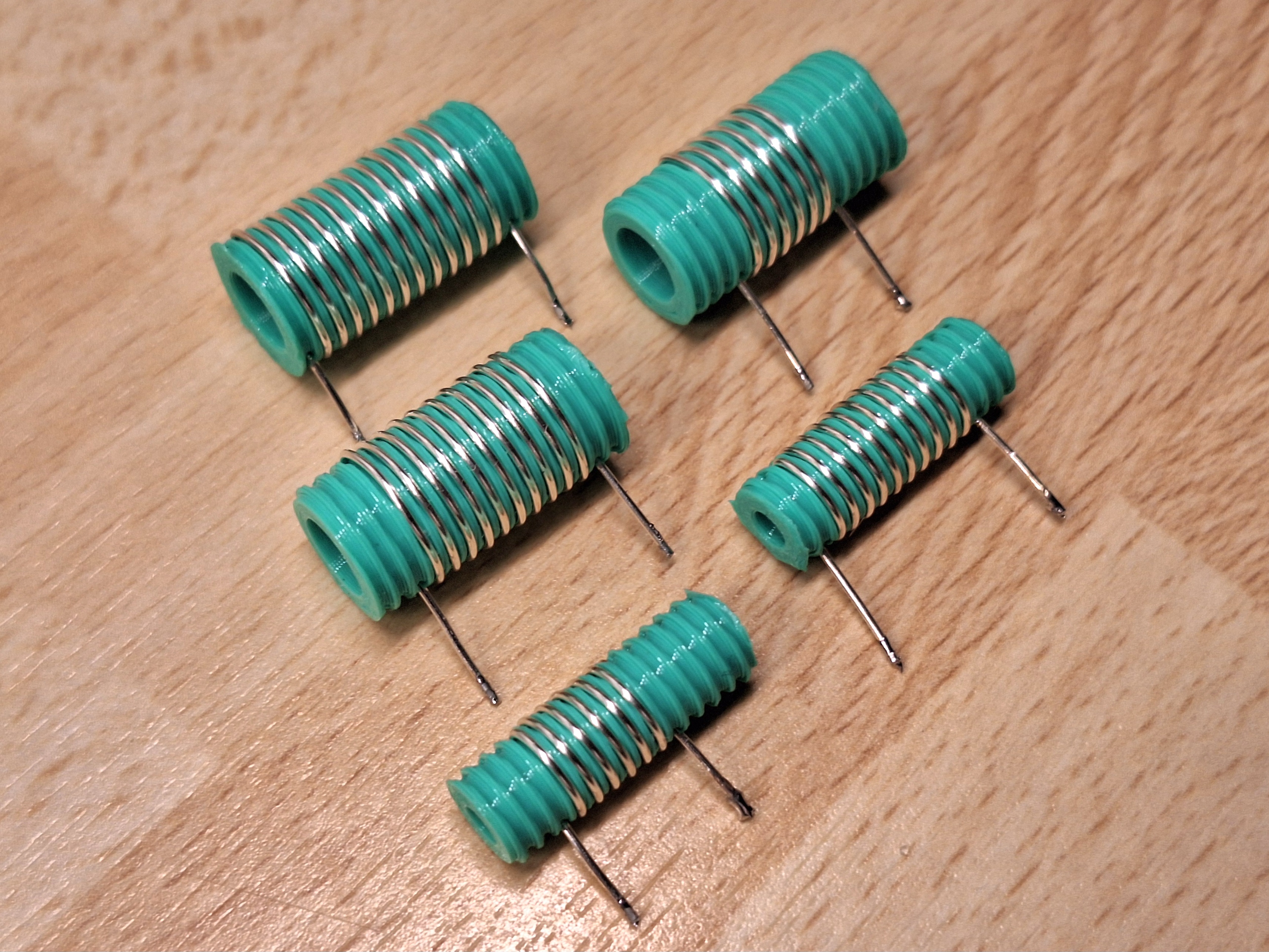 Air coil cores with chart to determine inductance
