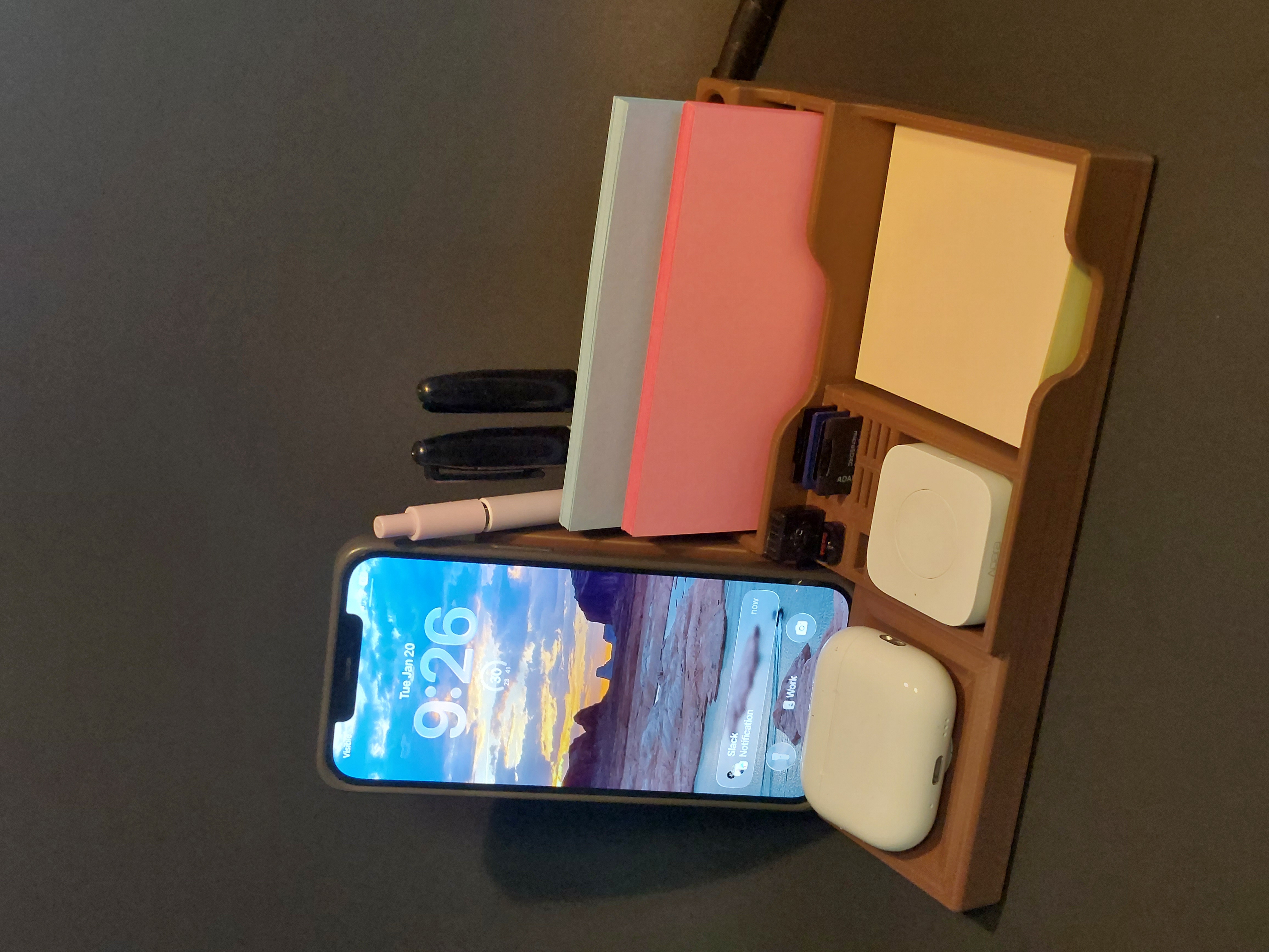 Desk Organizer with Phone & AirPod Charger