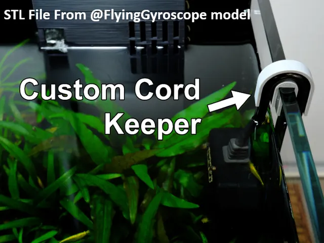 STL File - Parametric Aquarium Cord Keeper