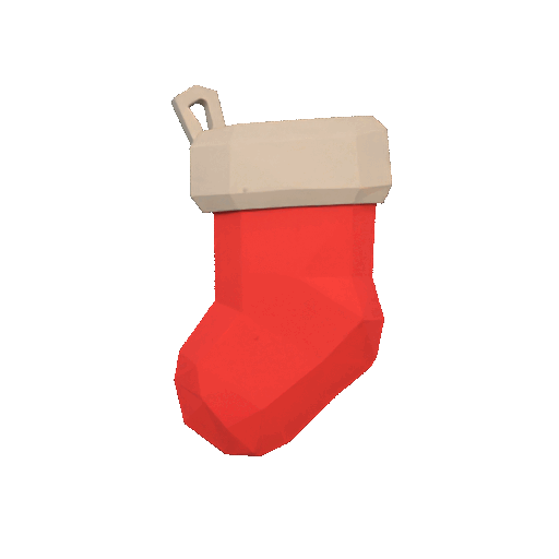 Low Poly Christmas Stocking 3D Model — miniatura 2