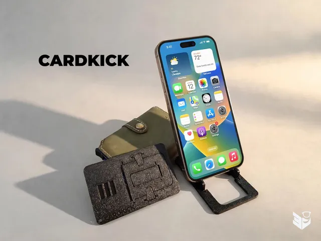 CARDKICK - The Phone Stand That Lives In Your Wallet - Credit Card Size - Print In Place