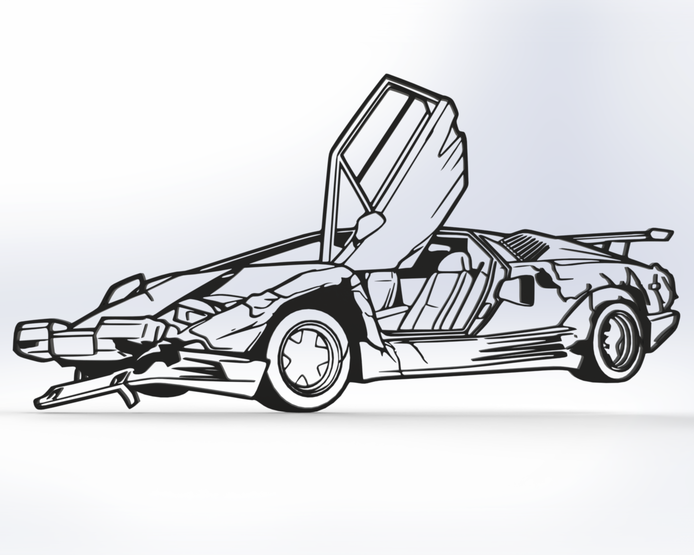 Lamborghini Countach Wolf of Wall Street Wall Art