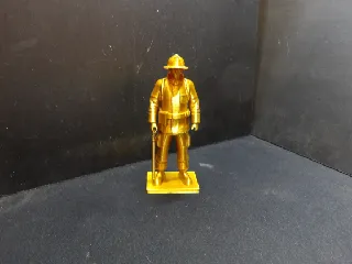 A statue of a firefighter.