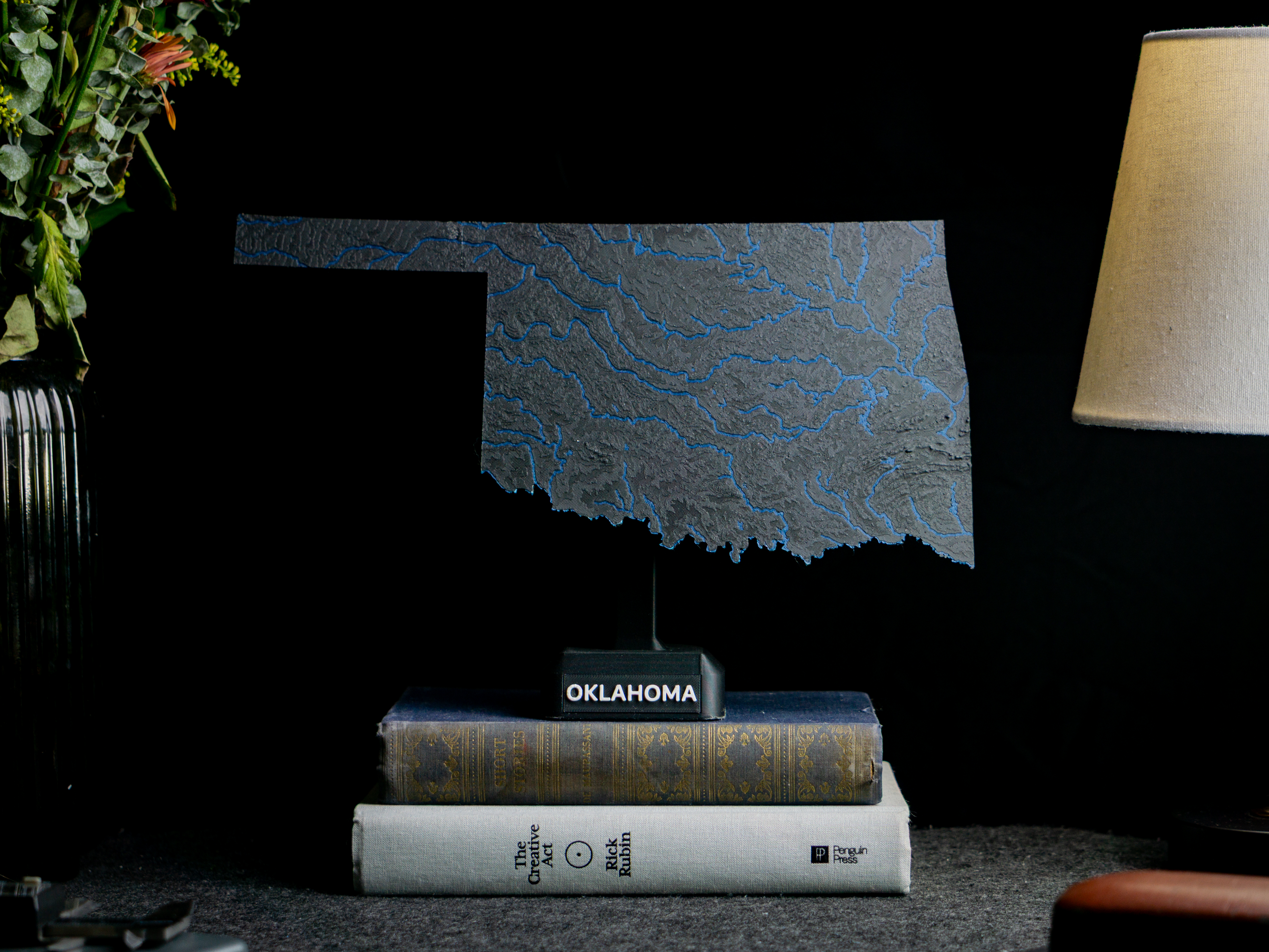 Oklahoma, USA (OK) Topographic Map with Rivers