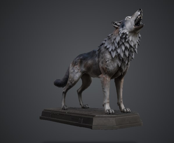 Miniatura 2 do modelo 3D wolf statue