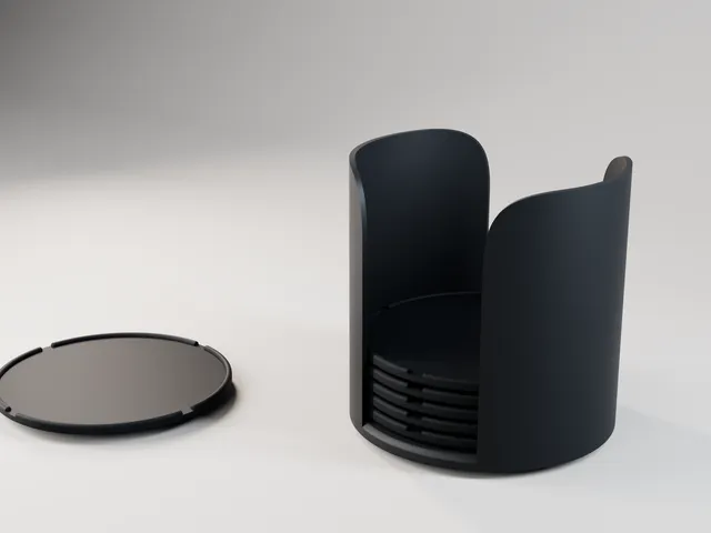 Minimalist Round Coasters with Holder