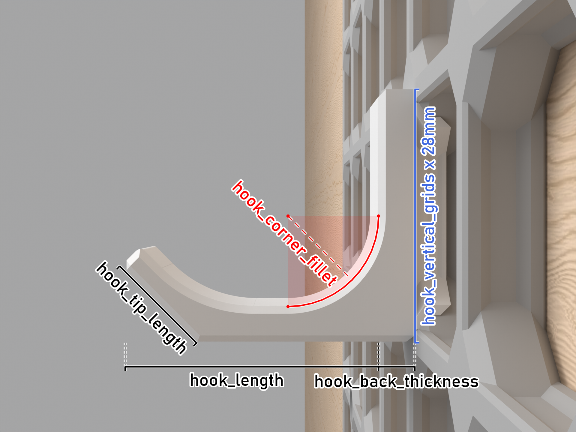 Miniatura 2 do modelo 3D openGrid - Framefit Hook Generator