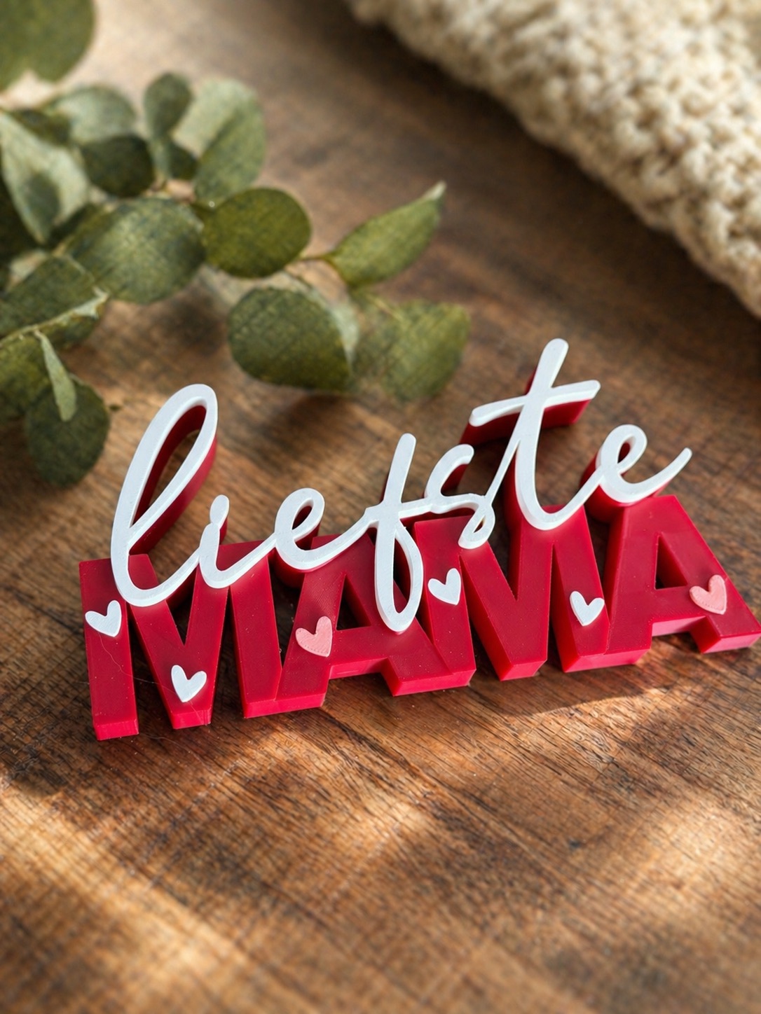 Liefste Mama Sign | Mother’s Day Gift | 3D Printed Decor | Multicolor Desk Decoration