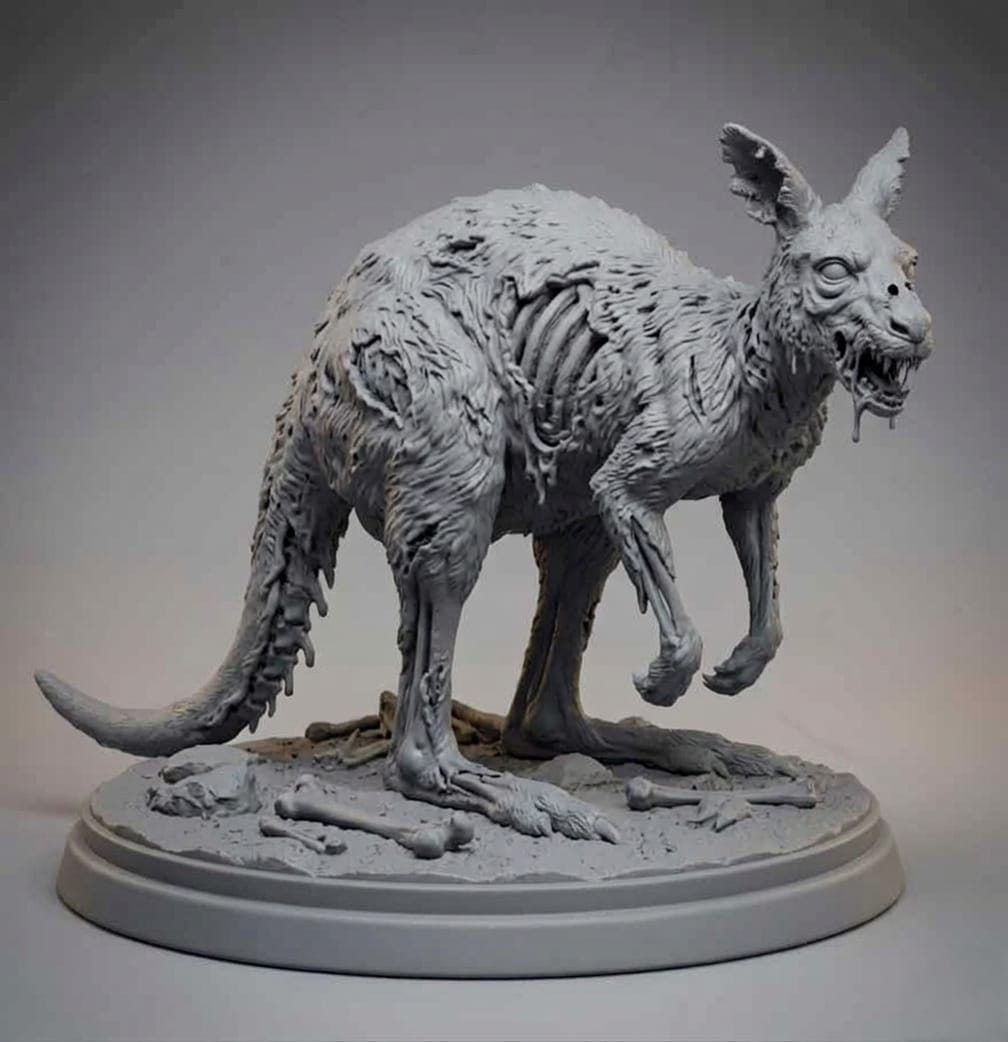 Zombie Kangaroo Statue