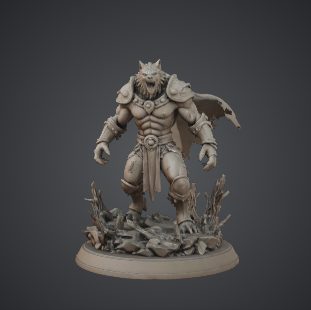 Werewolf Warrior Beast – Armoured Wolfman Fantasy Miniature