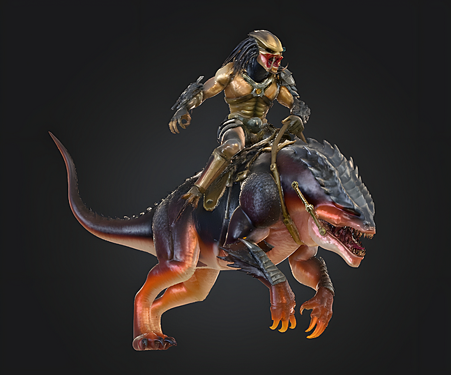 Predator Riding a Beast STL