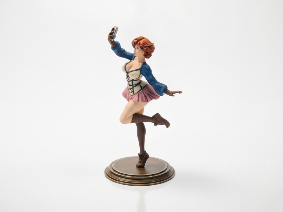 Selfie Babe Female Figure Statue 3D Printable