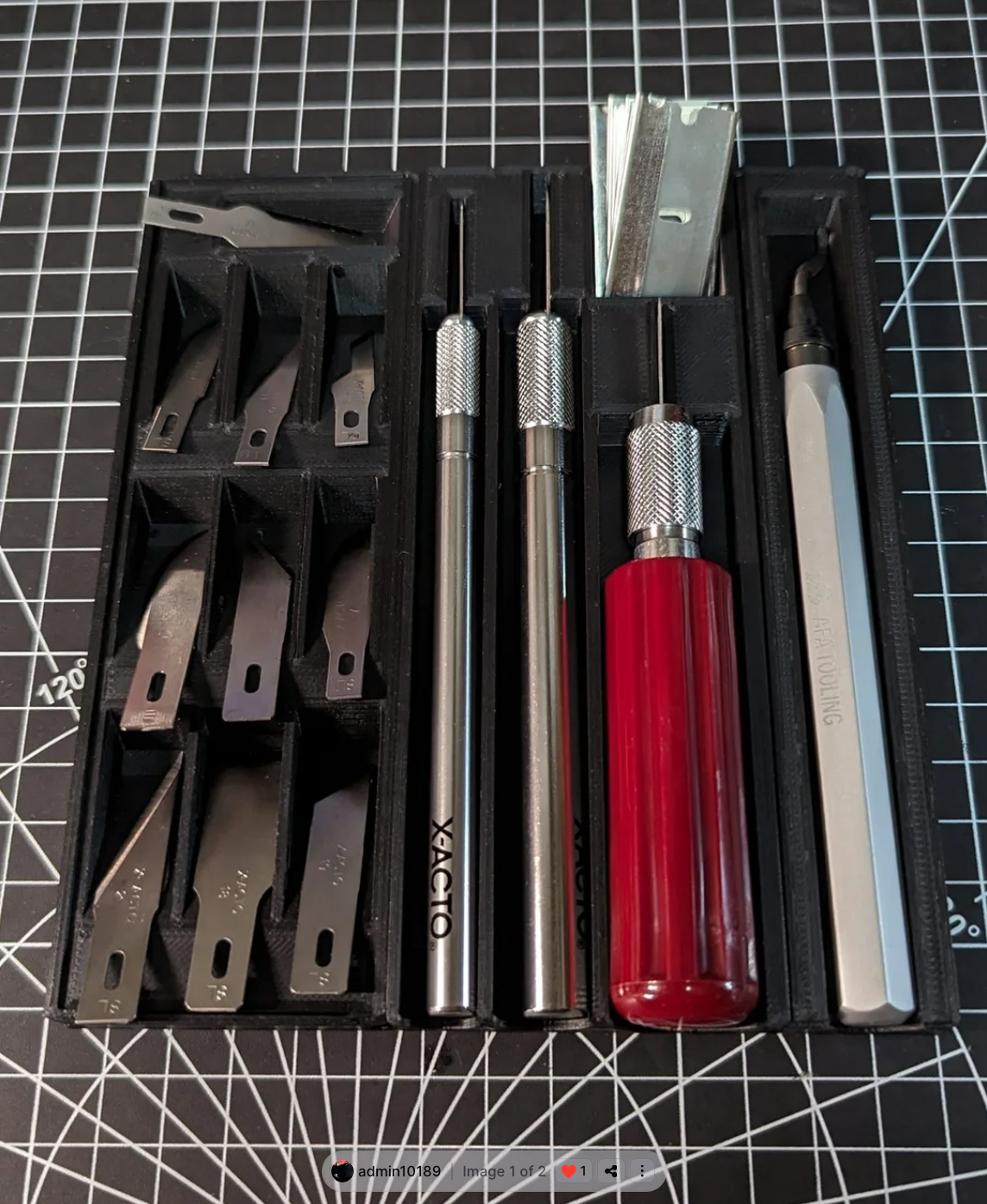 Xacto tray with magnets