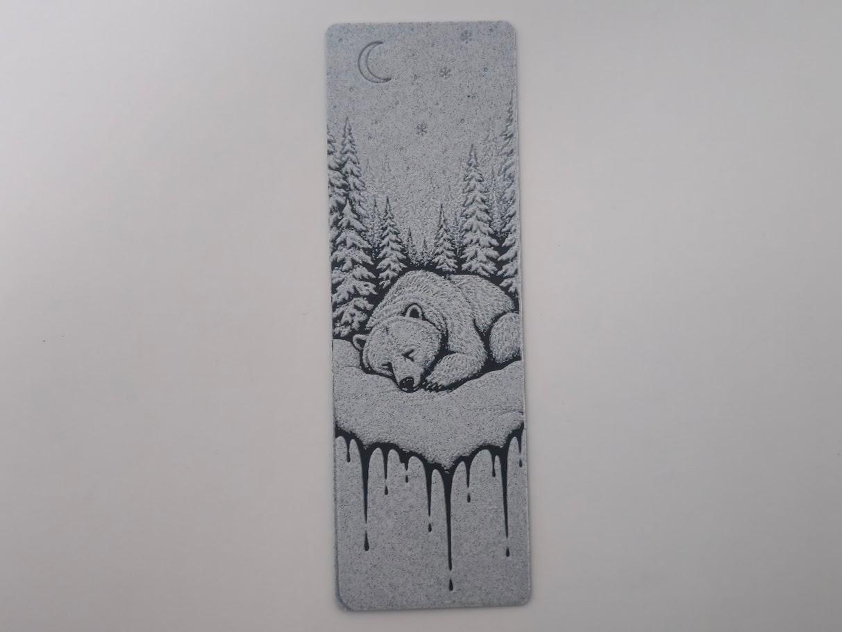 Sleeping Bear Hibernation Winter Bookmark