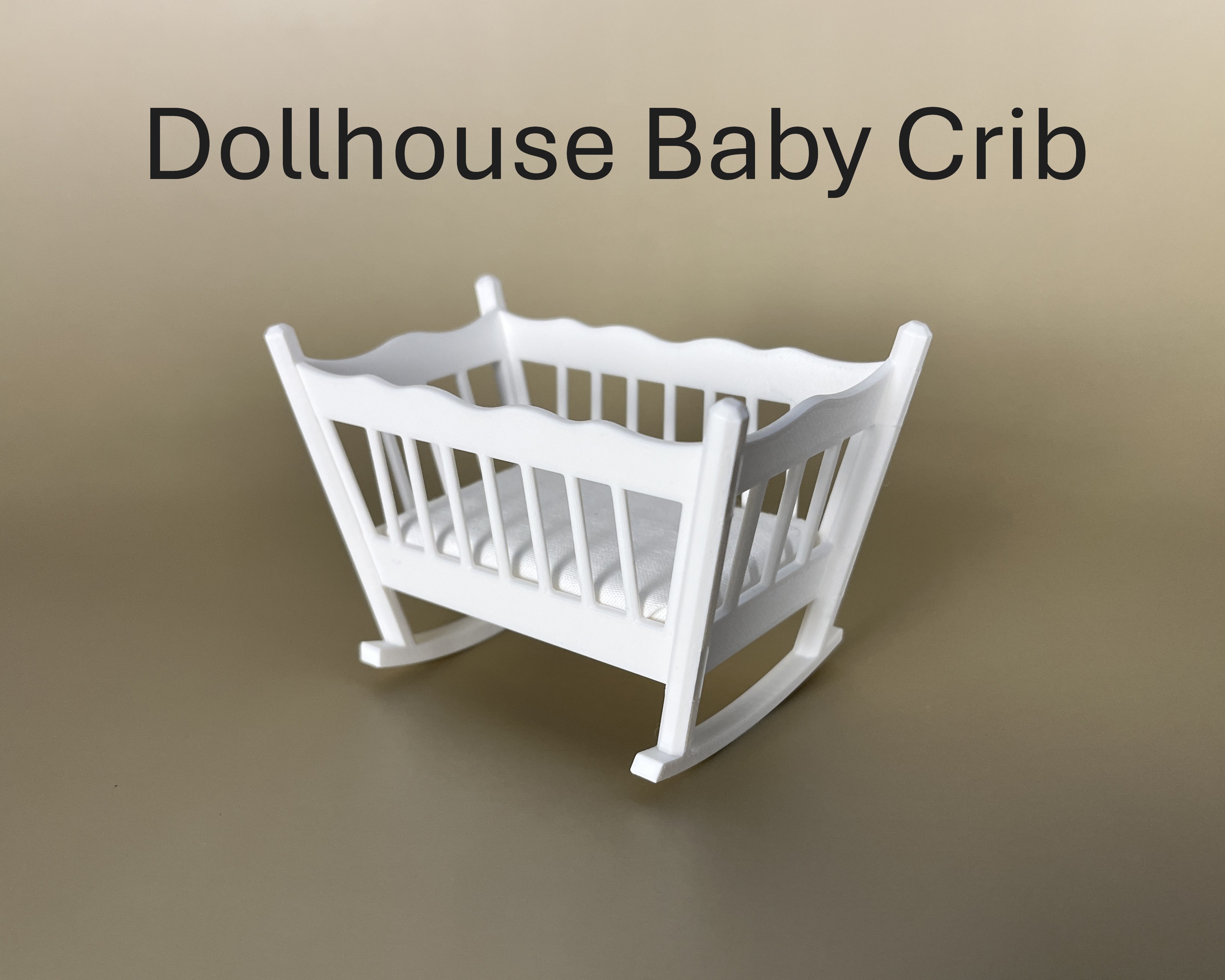 Dollhouse Baby Crib - 1/12 Scale