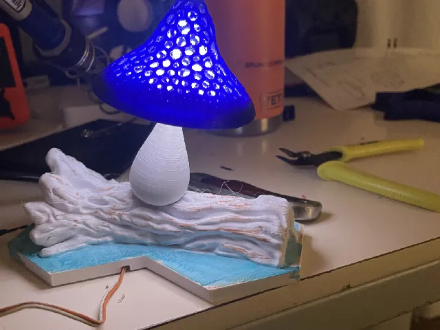Mushroom Lamp with trunk tree base