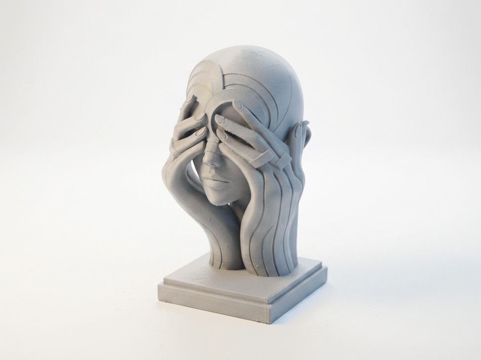 Covered Face Sculpture Abstract Art 3D Printable