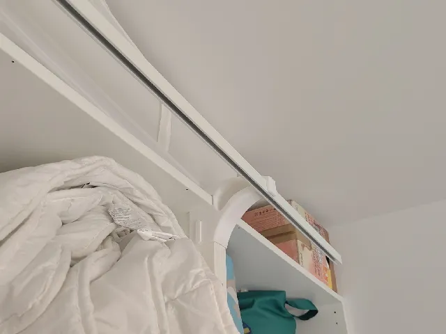 Connector for Ikea Pax cupboard with Vidga curtain rod