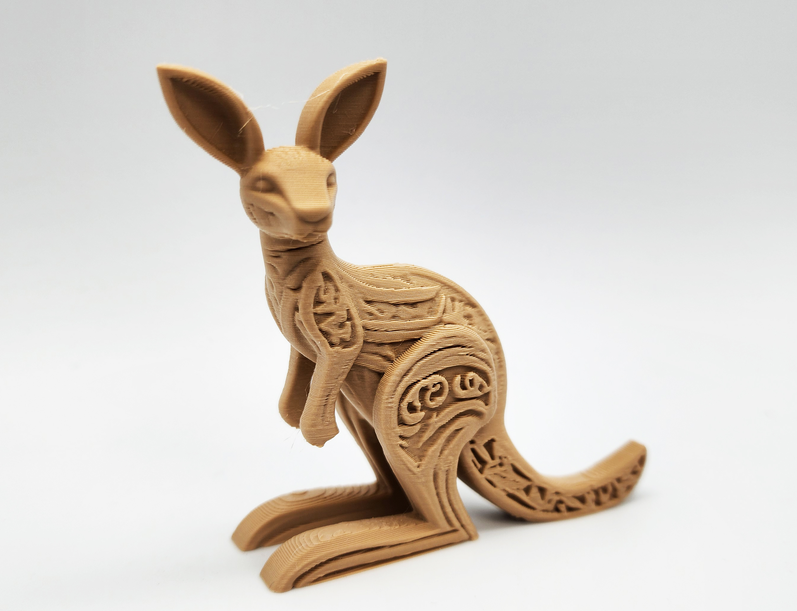 Wood-Carved Kangaroo