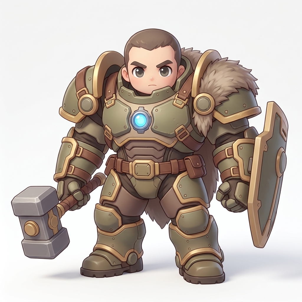 Chibi Style Shieldwall Warrior