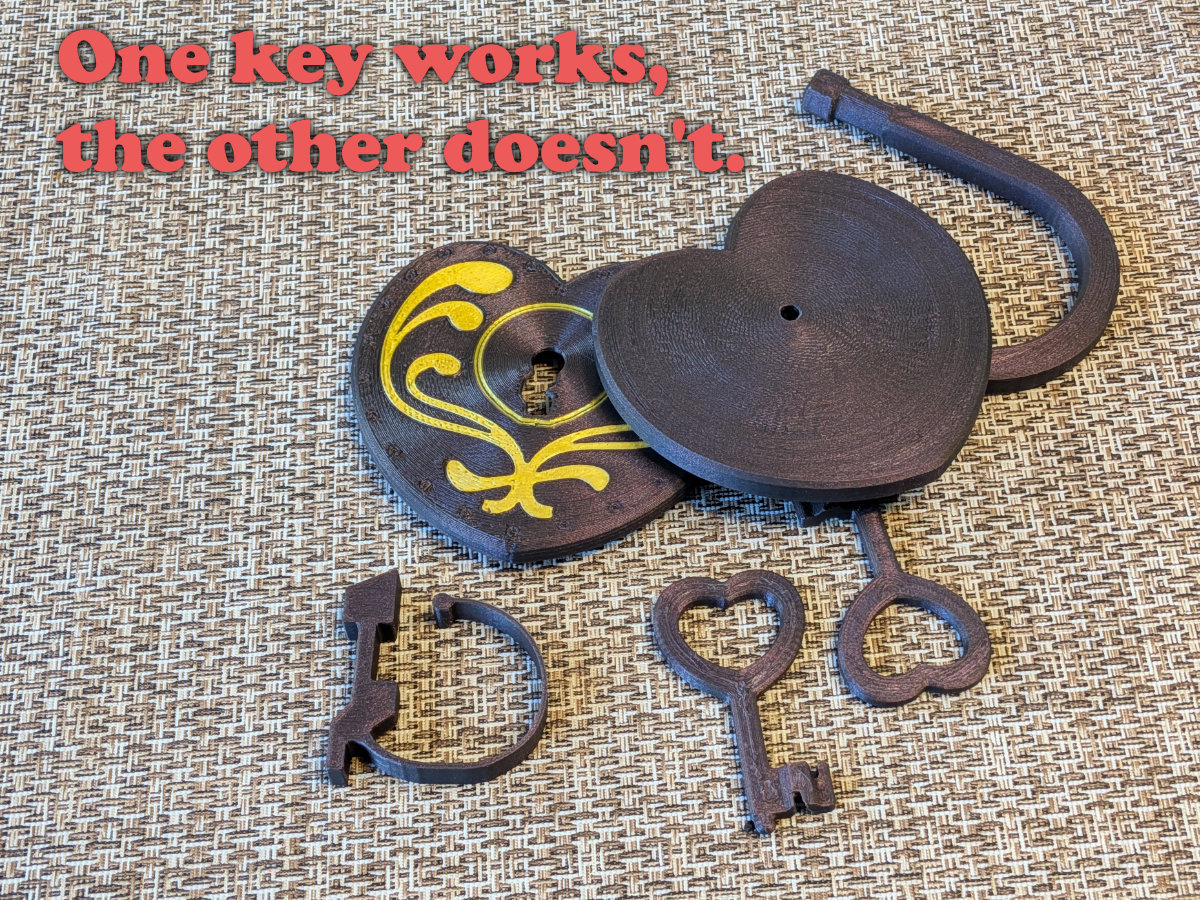The Heart Lock: Functional 3D-Printed Padlock — thumbnail 3