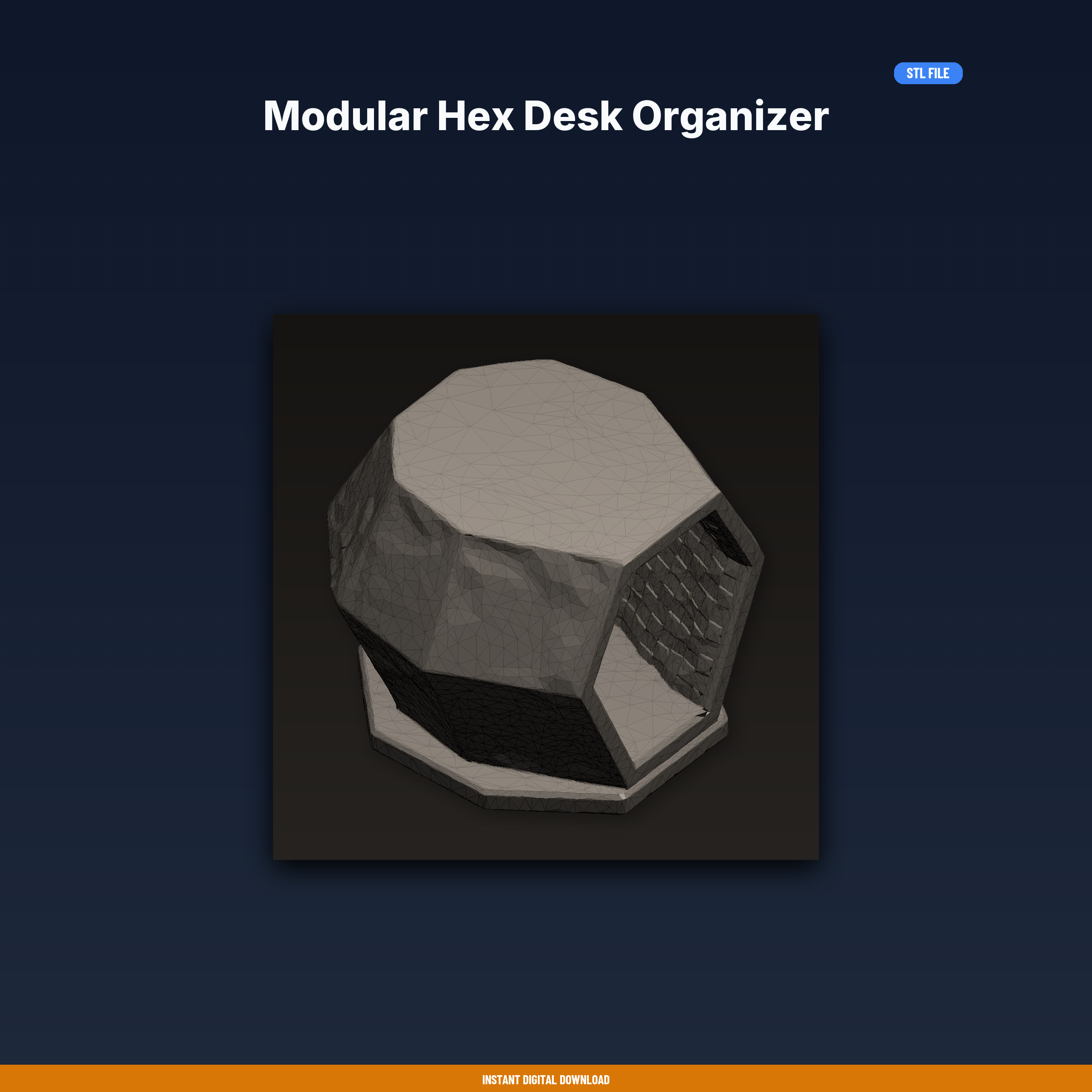 Modular Hex Desk Organizer - 3D Printable STL File