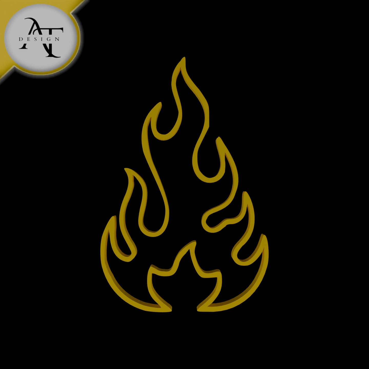 Simple Flame Symbol - 2D Art