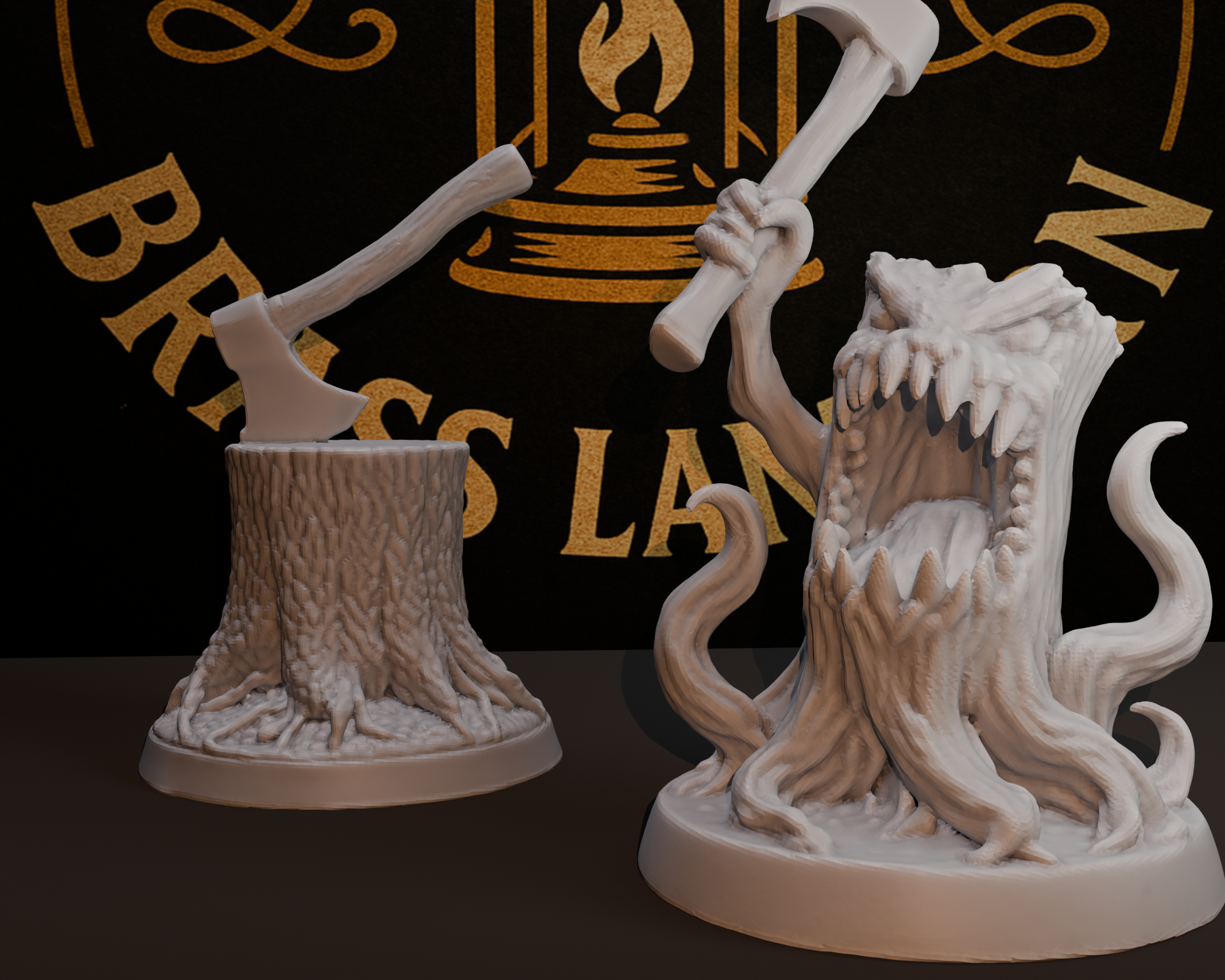 Harmless Stump/Stump mimic TTRPG Brass Lantern Minis