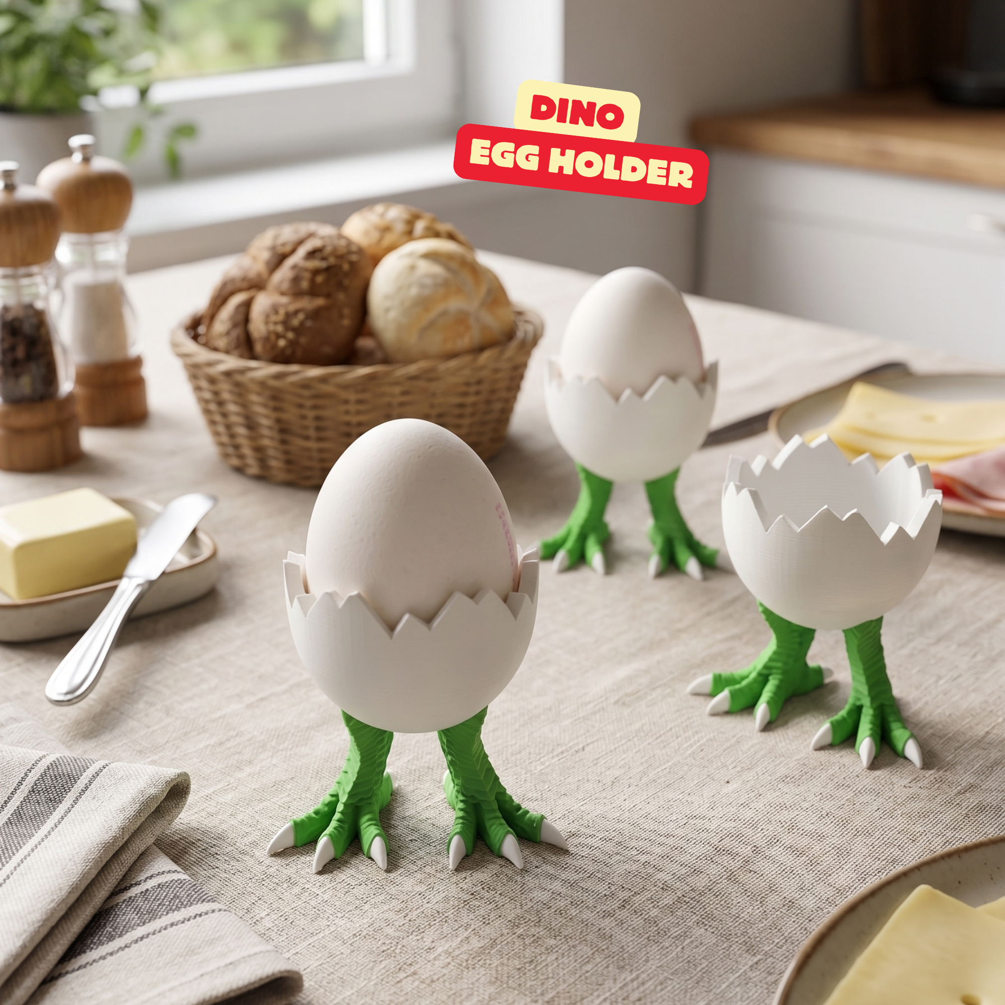DINO - EGG HOLDER / CUTE KITCHEN DECOR / KITCHEN TOOLS / DINOSAUR EGG HOLDER