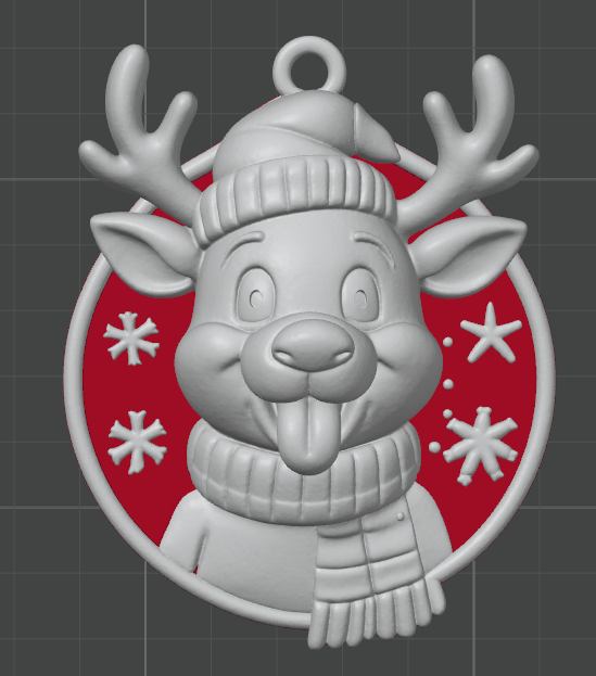 Festive Reindeer Ornament – Holiday Tree Hanging STL