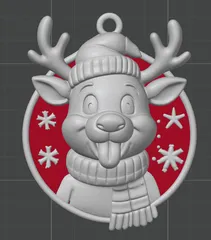 Festive Reindeer Ornament – Holiday Tree Hanging STL