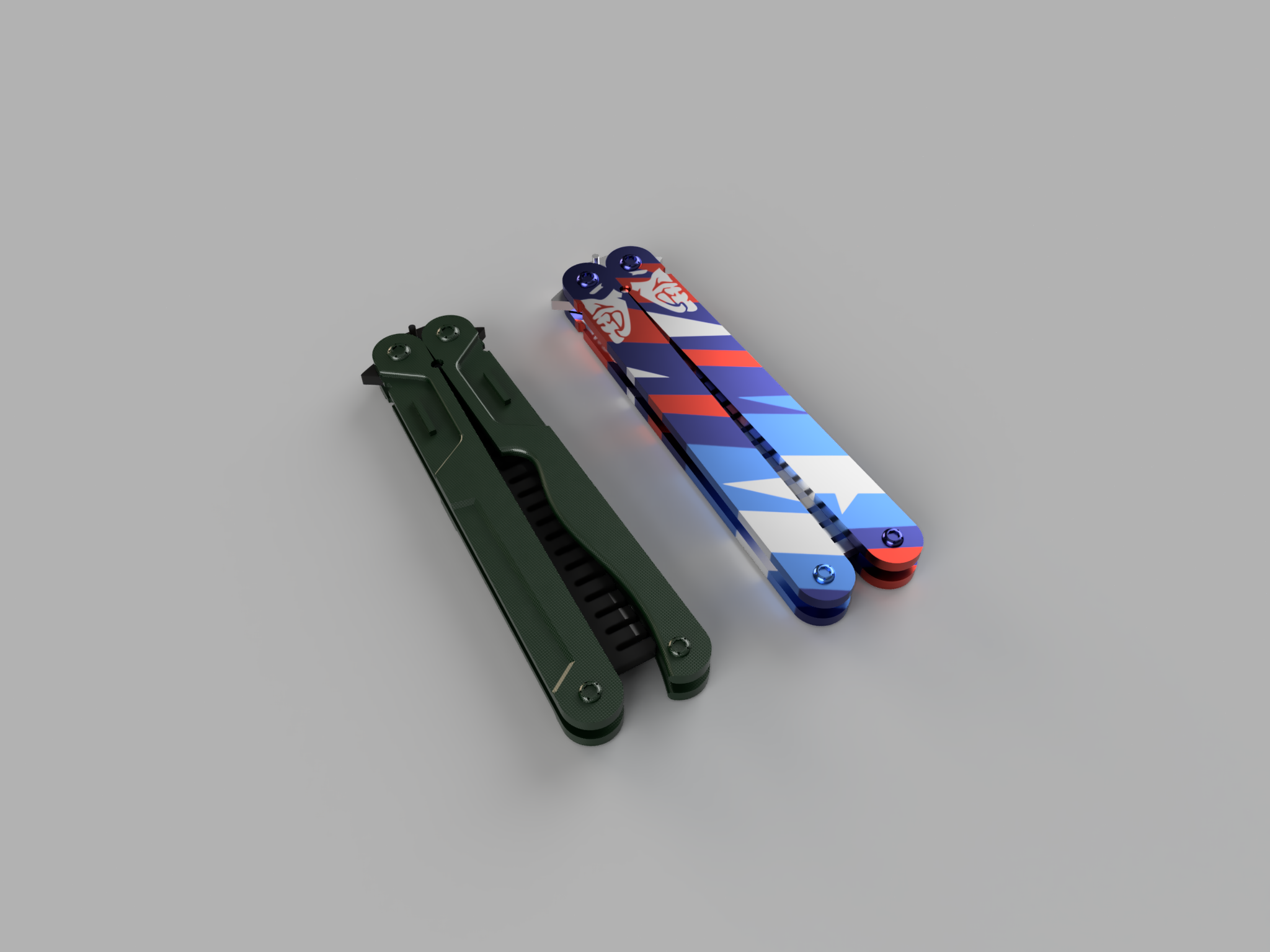 Yoru Comb Balisong (With another bonus balisong) 3D model