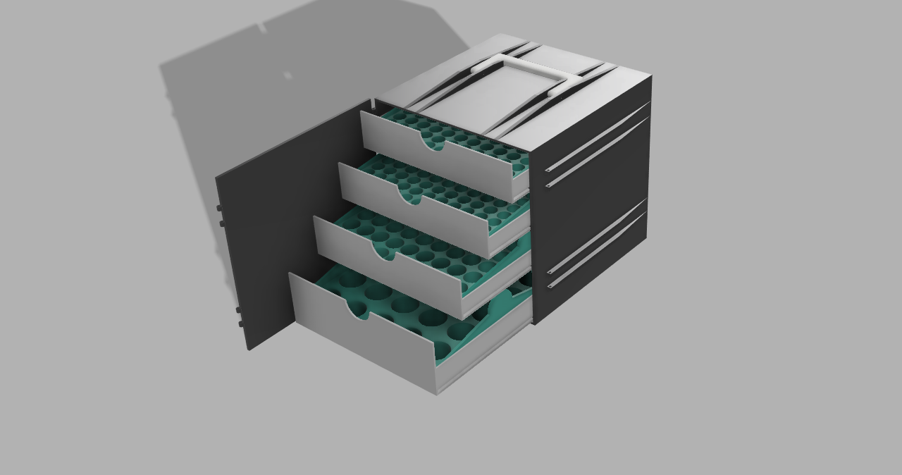 Storage box for 3 10 30 ml vials