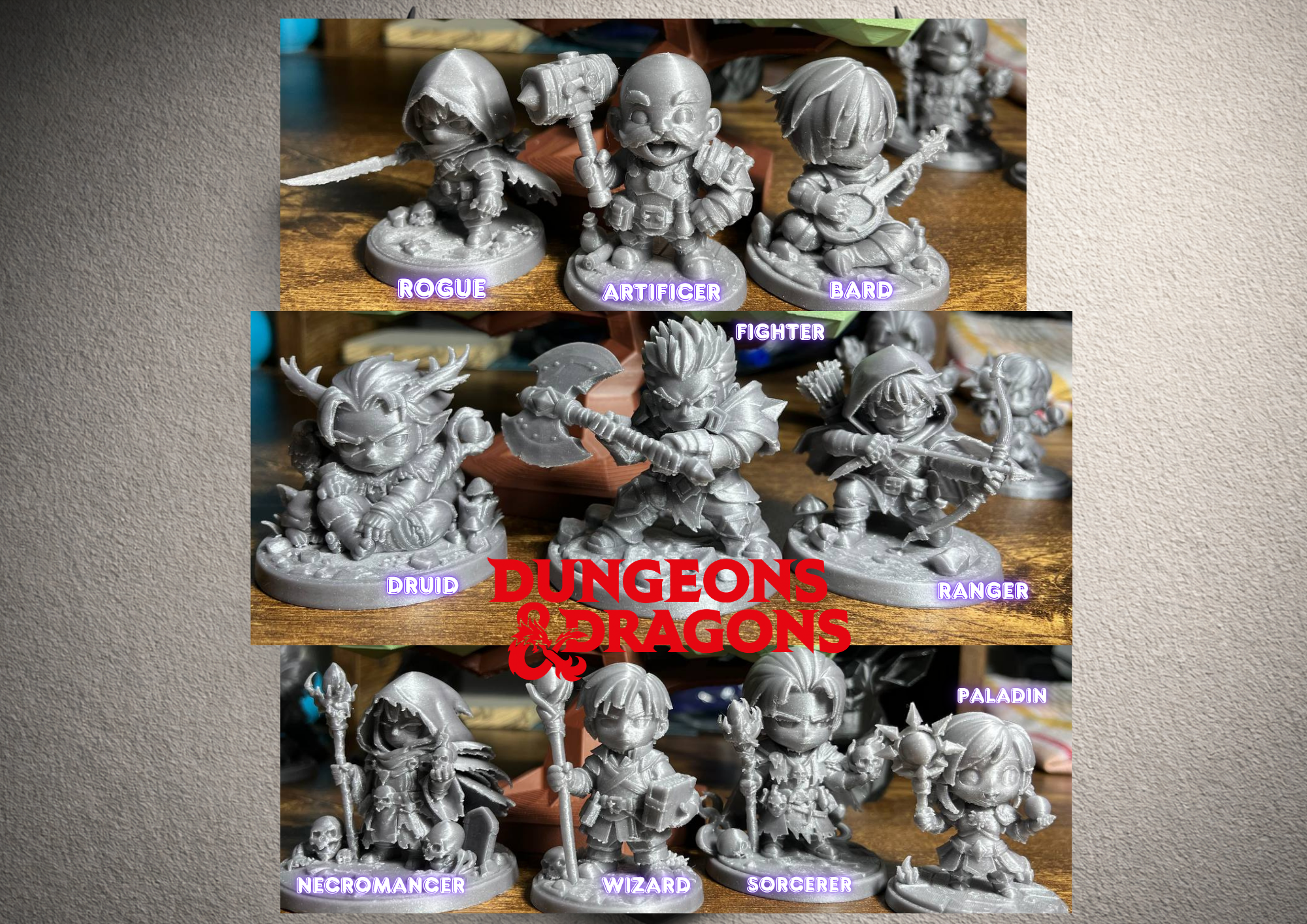 Set di Miniature D&D – 10 Classi in 3D 3D model by ShoheiY