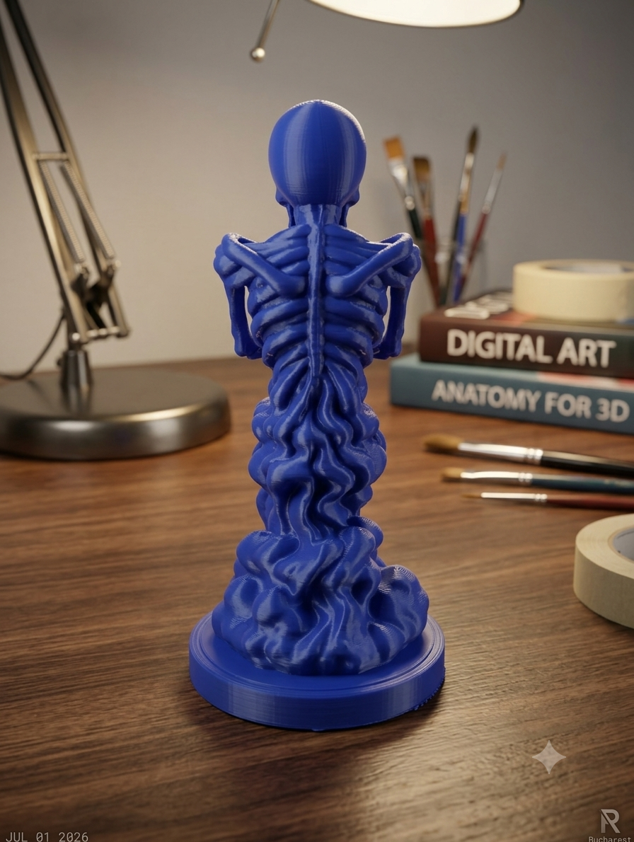 Necromancer Skeleton Statue 3d printed — miniatura 4