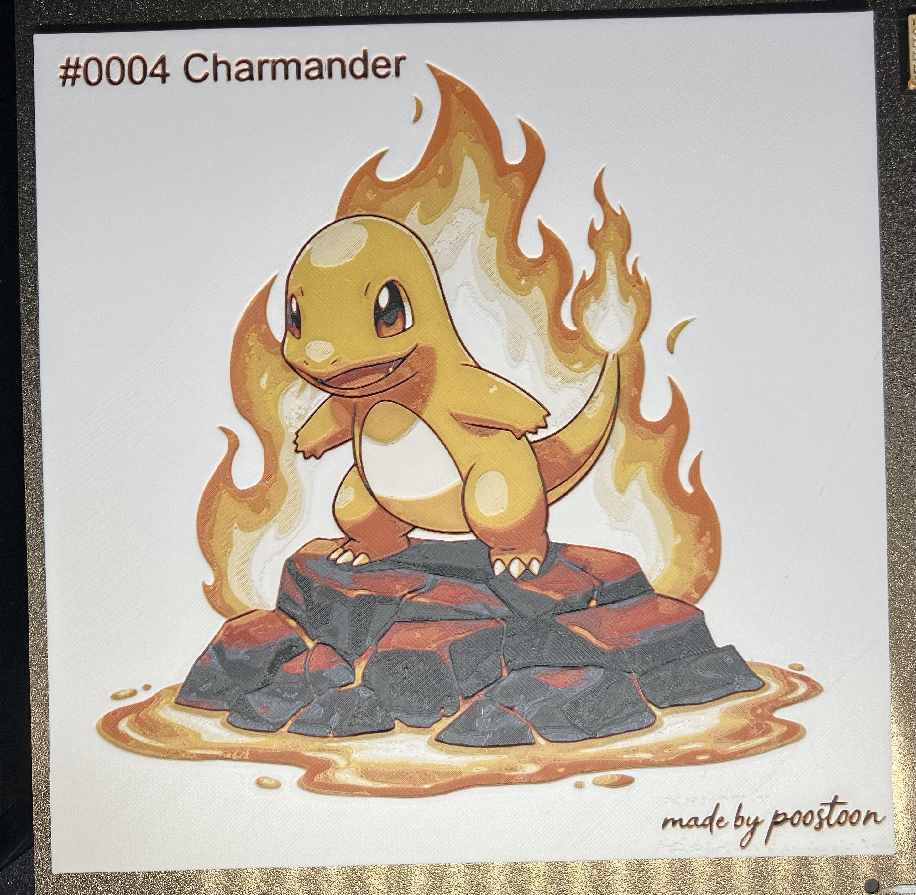 Charmander Hueforge 20x20 cm Poster