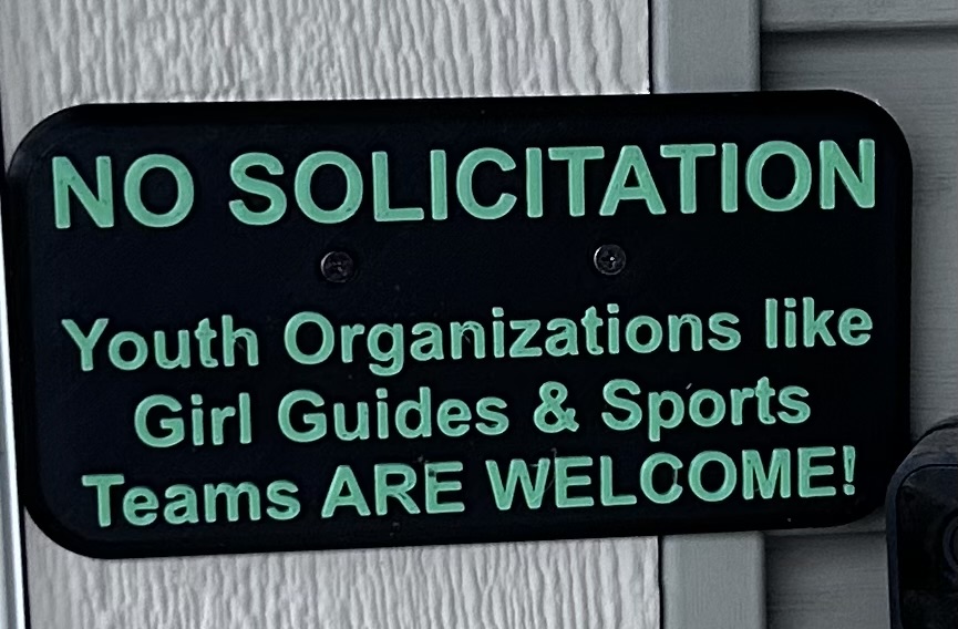No soliciting except youth orgs
