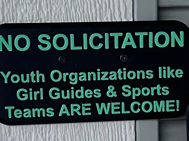 No soliciting except youth orgs