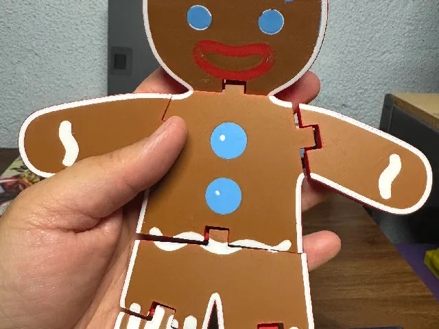 Gingerbread man articulated figure for Christmas tree decor