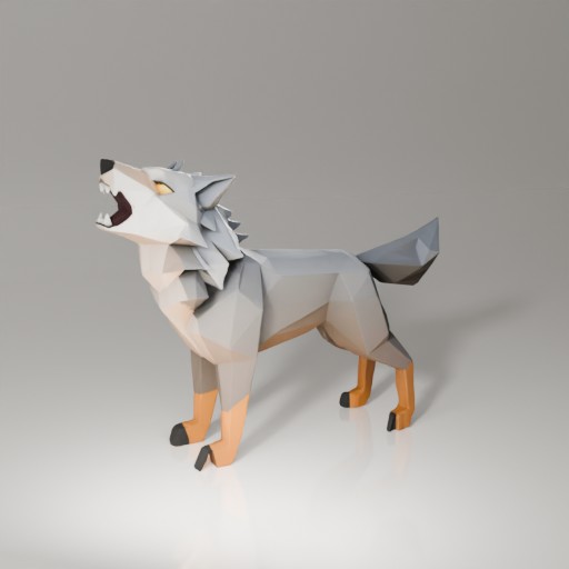 low poly wolf
