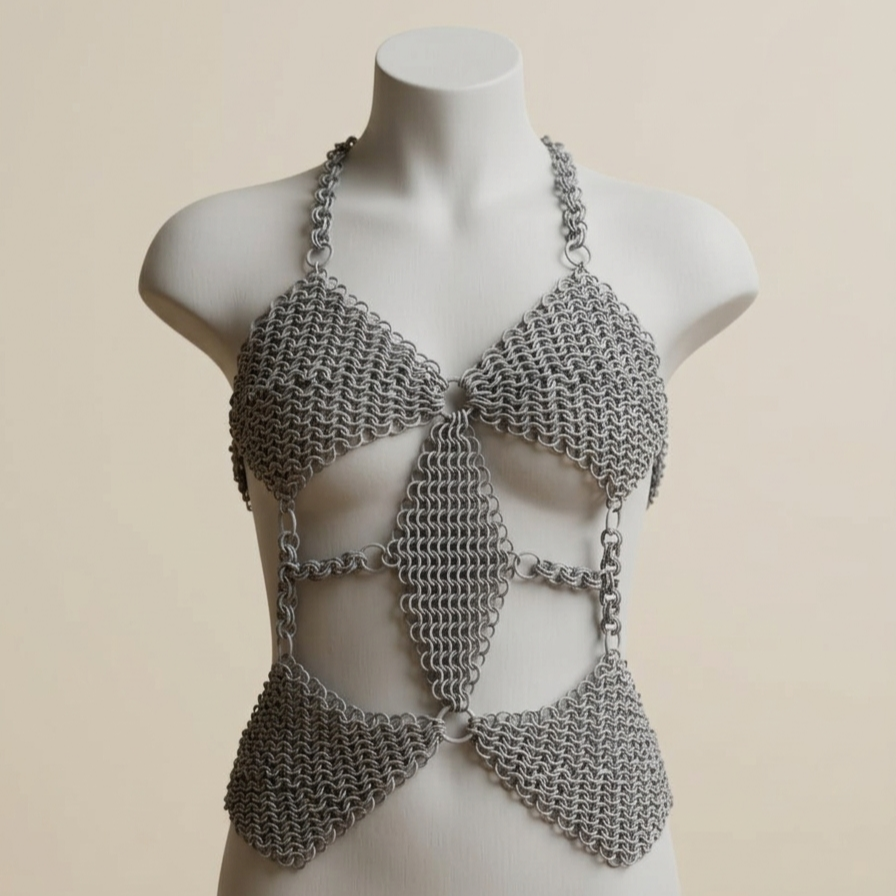 Chainmail Trikini Lingerie Monokini