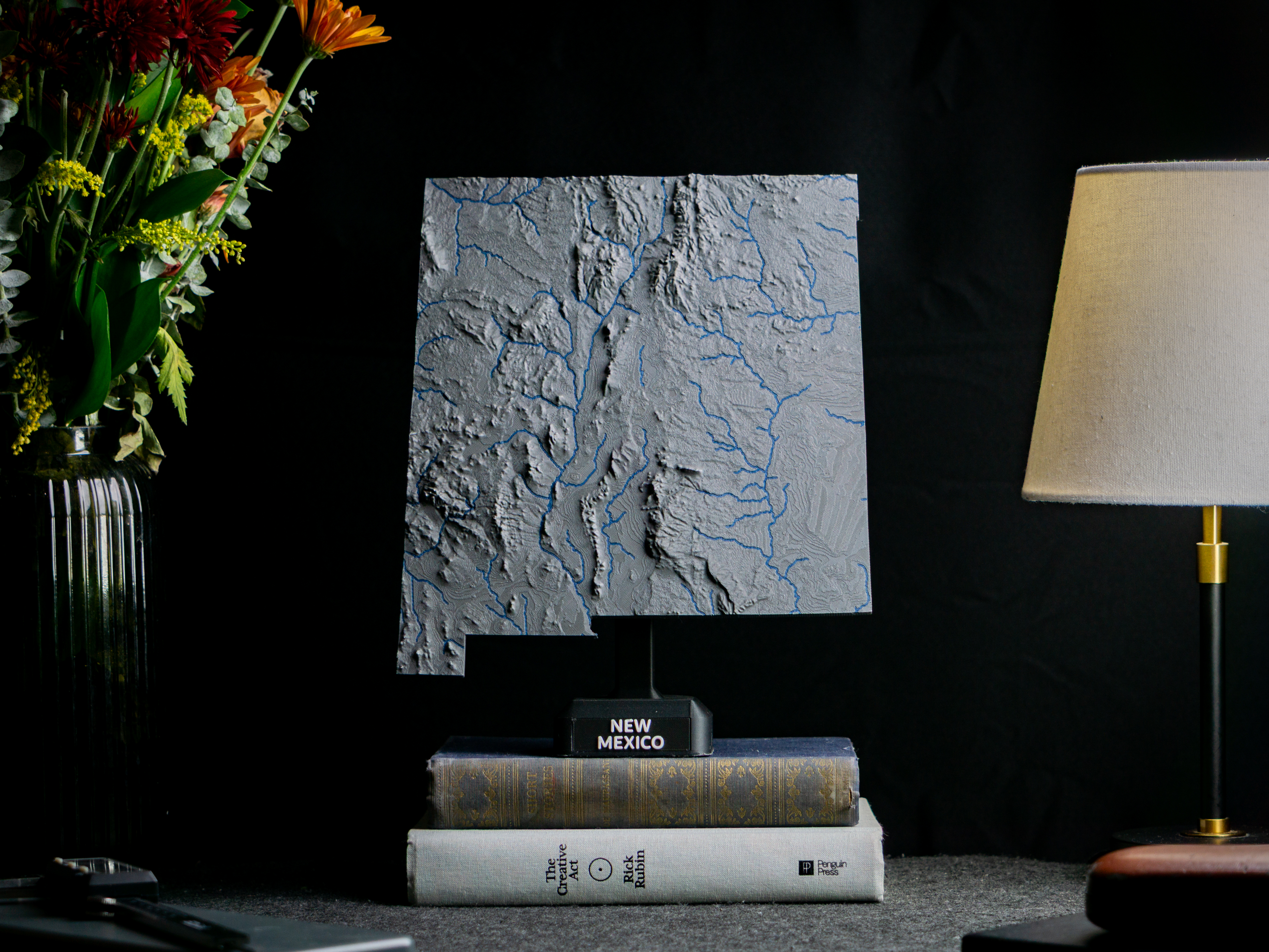 New Mexico, USA (NM) Topographic Map with Rivers