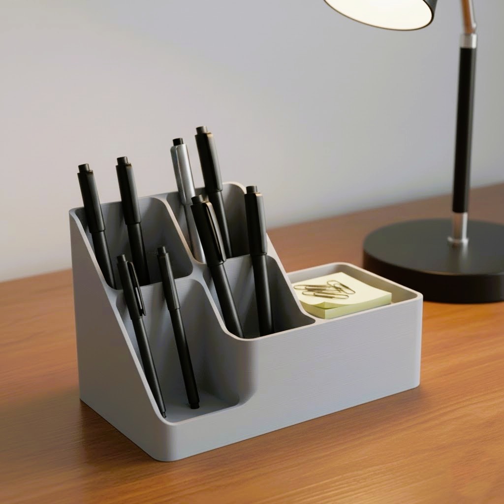 Desk Organizer - Minimal Multi-Compartment Pen & Supply Caddy