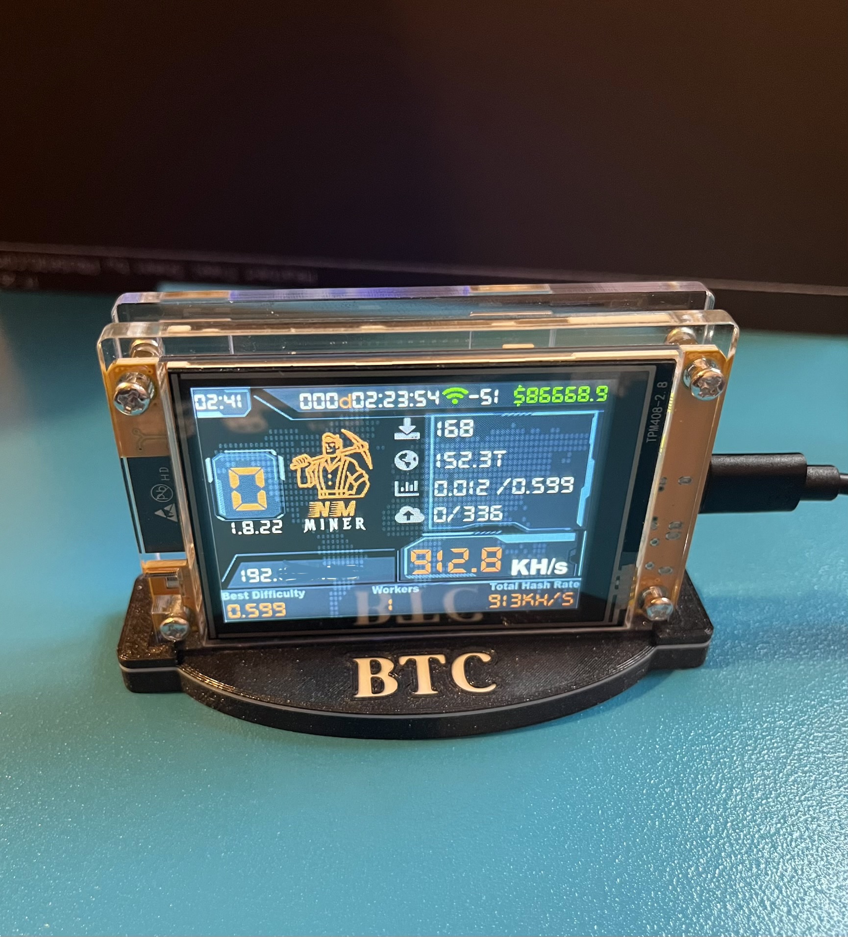 NM Nerd Miner base stand holder One shot miner Bitcoin ESP32